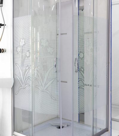 Curved Shower Cubicle Flowered is a showers product