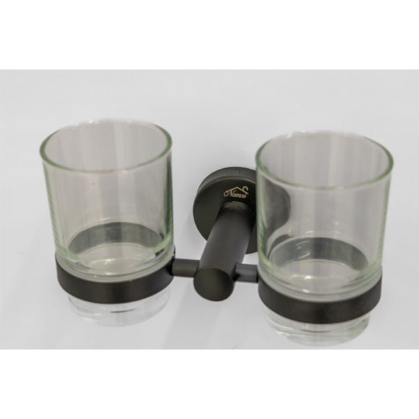 Nemsi Toothbrush Holder Double cup black is a Bathroom Accessories product