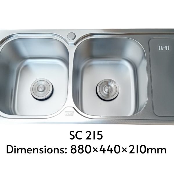 Double Bowl Single Drain Kitchen Sink 215