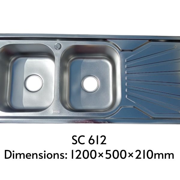 Double Bowl Single Drain Kitchen Sink 612