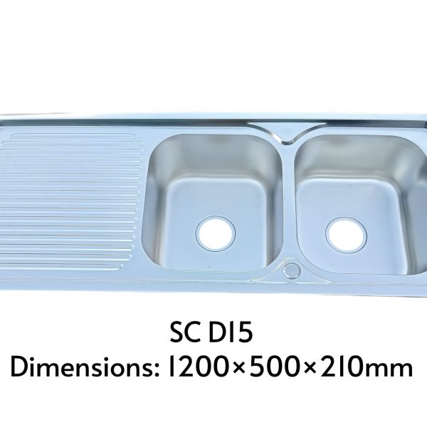 Double Bowl Single Drain Kitchen Sink D15